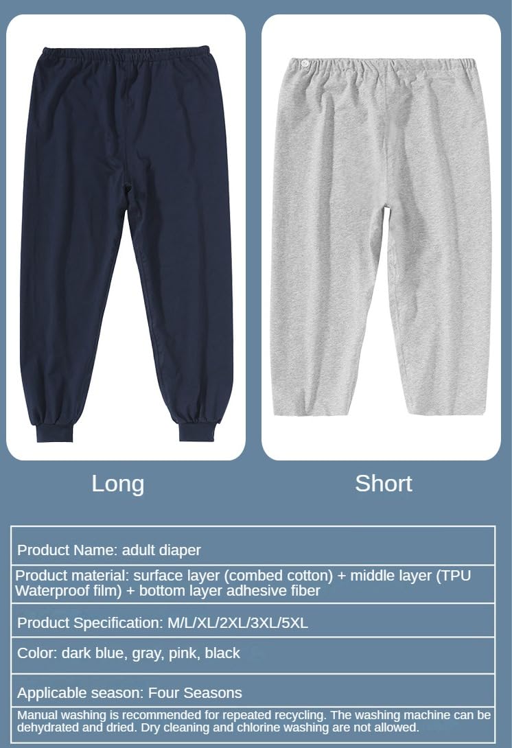 LEEMOOCARE Washable Waterproof Adult Diaper Pants for Incontinence