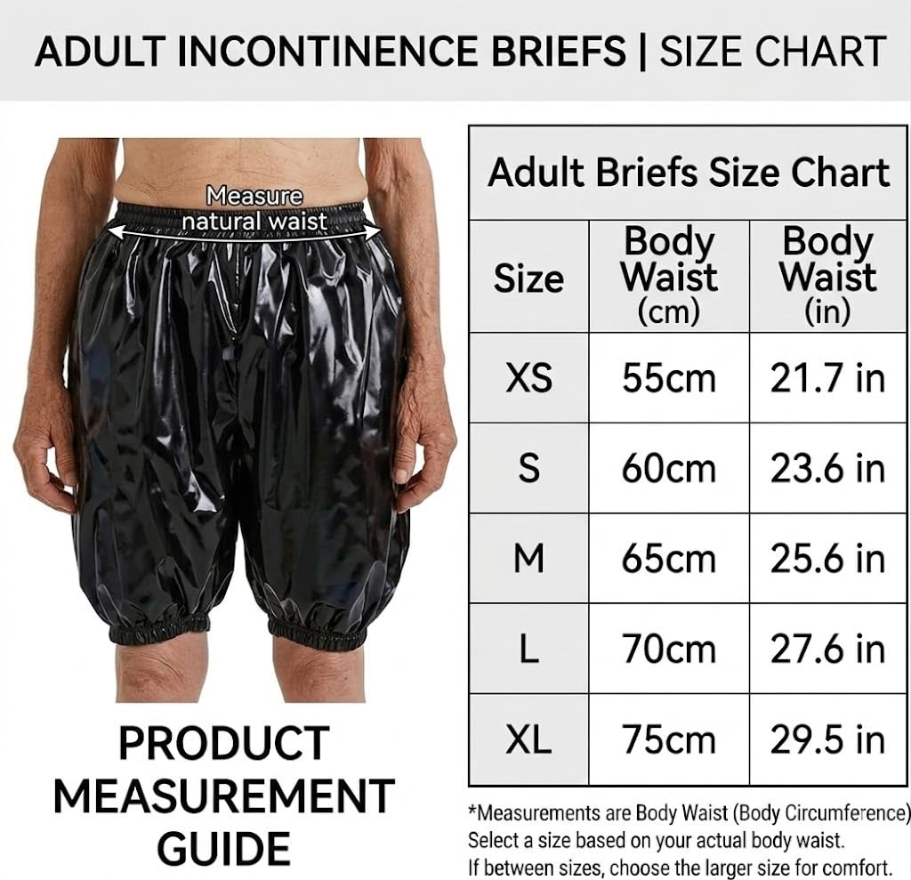 LEEMOOCARE 3-Pack Extra Long Waterproof Adult Plastic Briefs