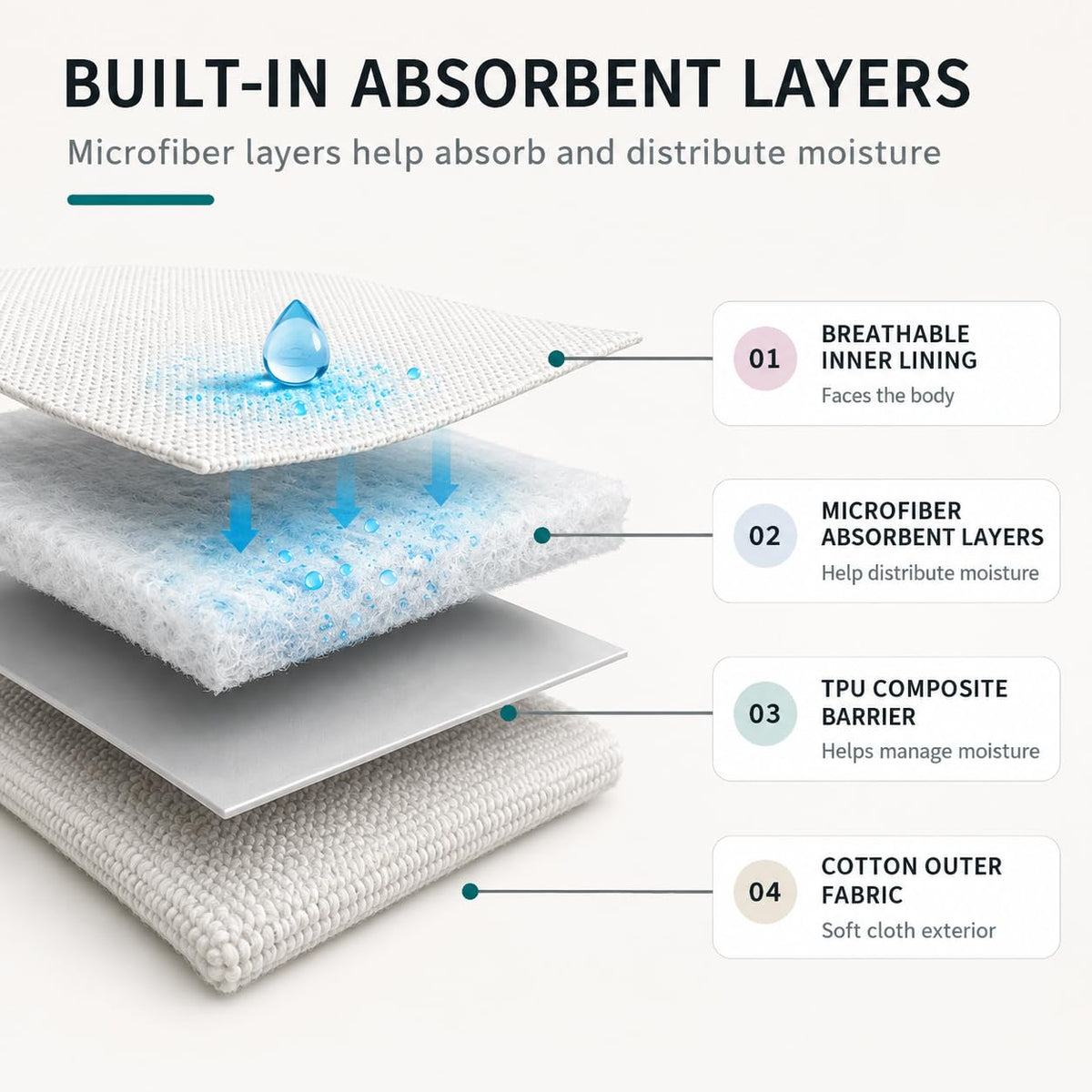 LEEMOOCARE Washable Breathable Cotton Incontinence Pants for Elderly