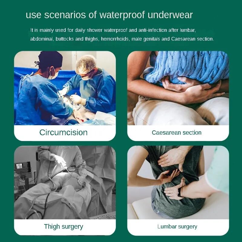 LEEMOOCARE Waterproof Postoperative Underwear Cover for Bathing