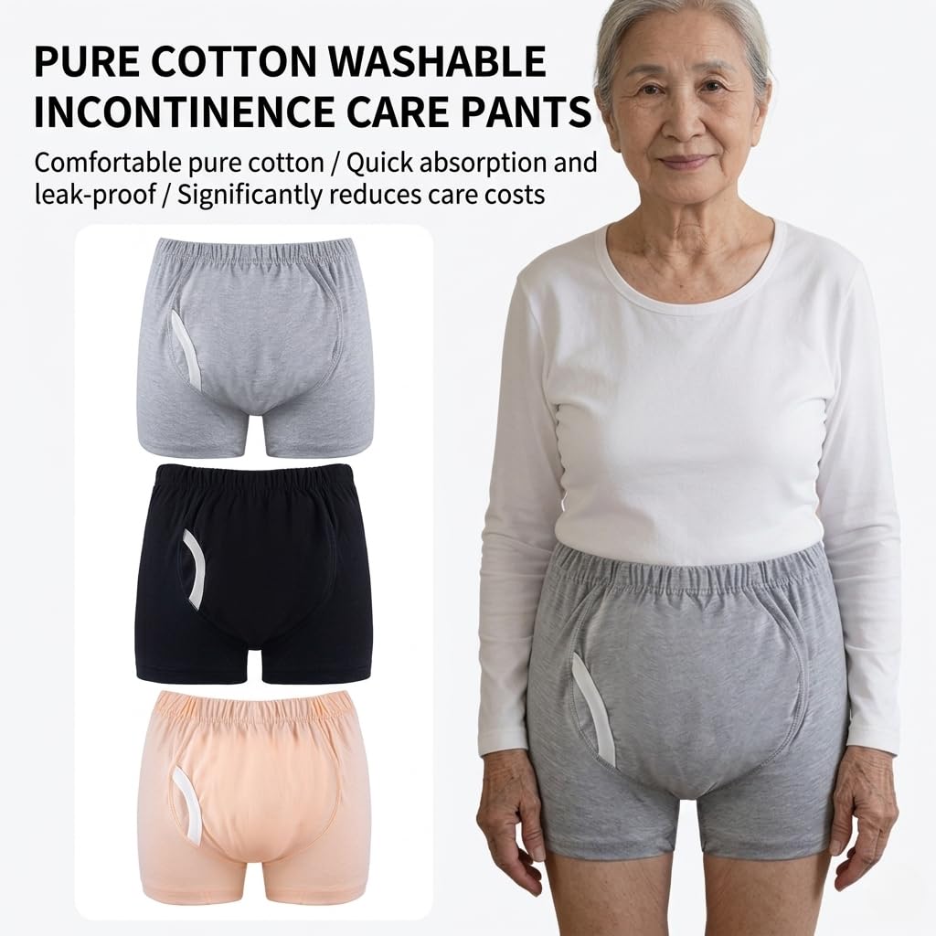 LEEMOOCARE Washable Leakproof Incontinence Boxer Briefs for Men & Women