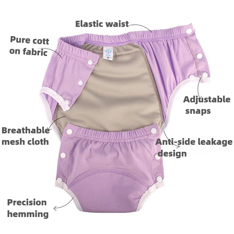 LEEMOOCARE Washable Breathable Leakproof Cotton Adult Diapers for Seniors