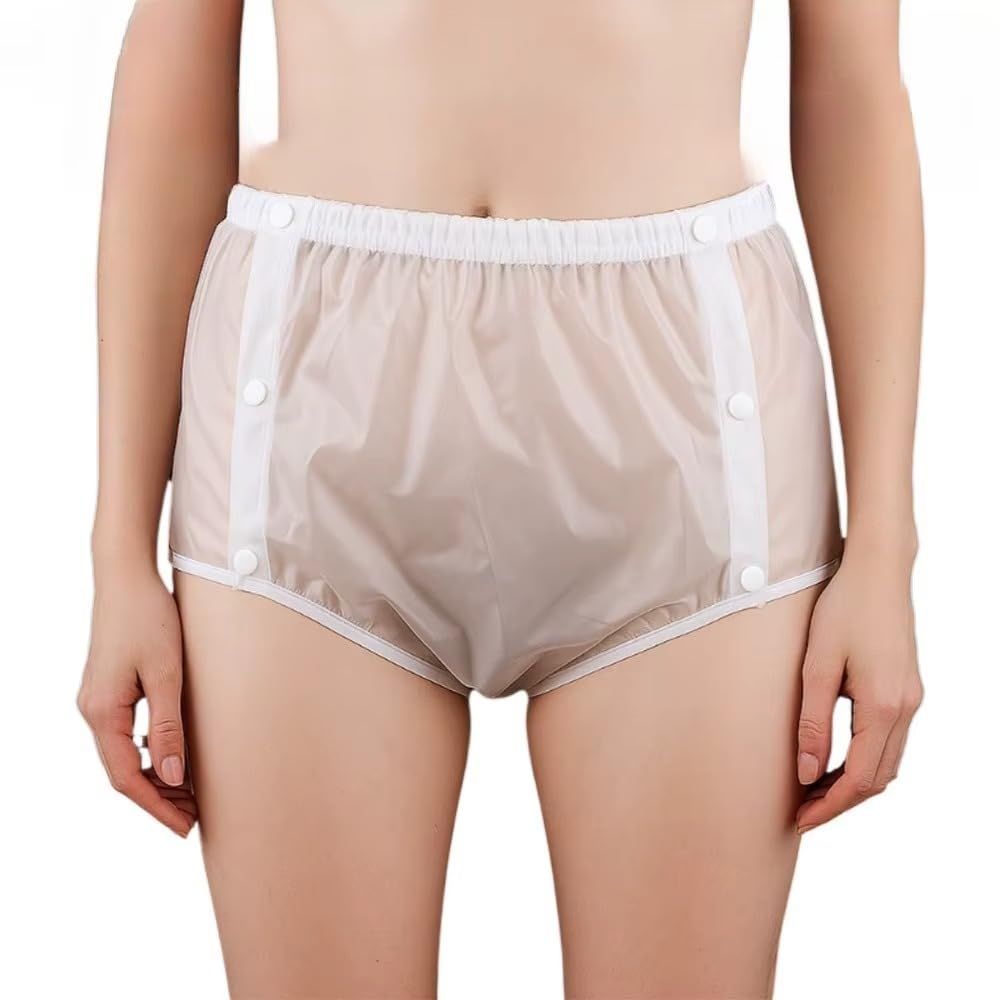 3-Pack Adult Diaper Cover, Leakproof Waterproof TPU Incontinence Pull-Ups with Side Snaps, Reusable Washable Diapers for Men, Women, and Elderly Care