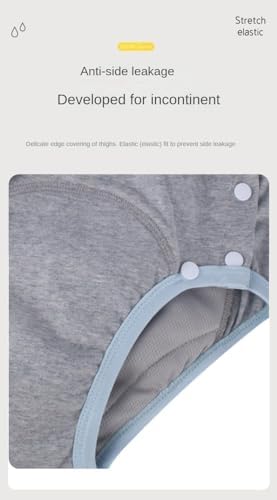 LEEMOOCARE Washable Breathable Cotton Incontinence Pants for Elderly