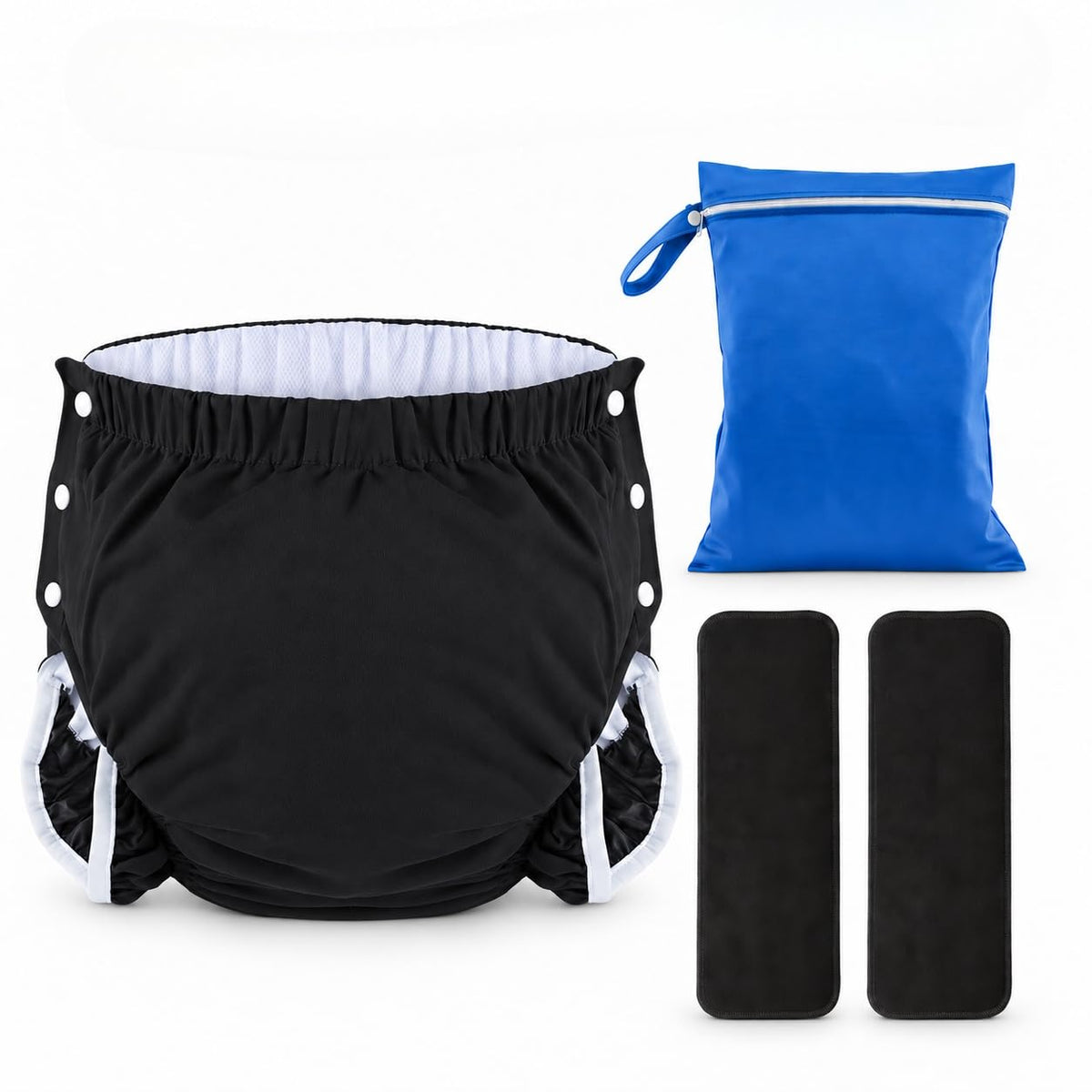 LEEMOOCARE Washable Adult Cloth Diaper with 2 Inserts & Laundry Bag