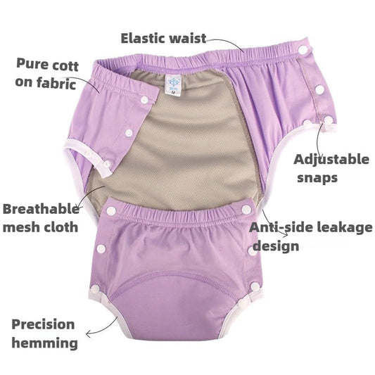 LEEMOOCARE Washable Breathable Leakproof Cotton Adult Diapers for Seniors