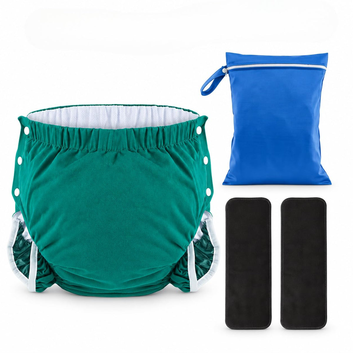 LEEMOOCARE Washable Adult Cloth Diaper with 2 Inserts & Laundry Bag