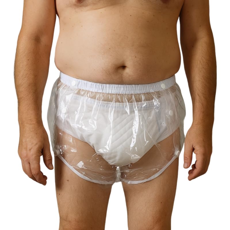 3-Pack Adult Diaper Cover, Leakproof Waterproof TPU Incontinence Pull-Ups with Side Snaps, Reusable Washable Diapers for Men, Women, and Elderly Care
