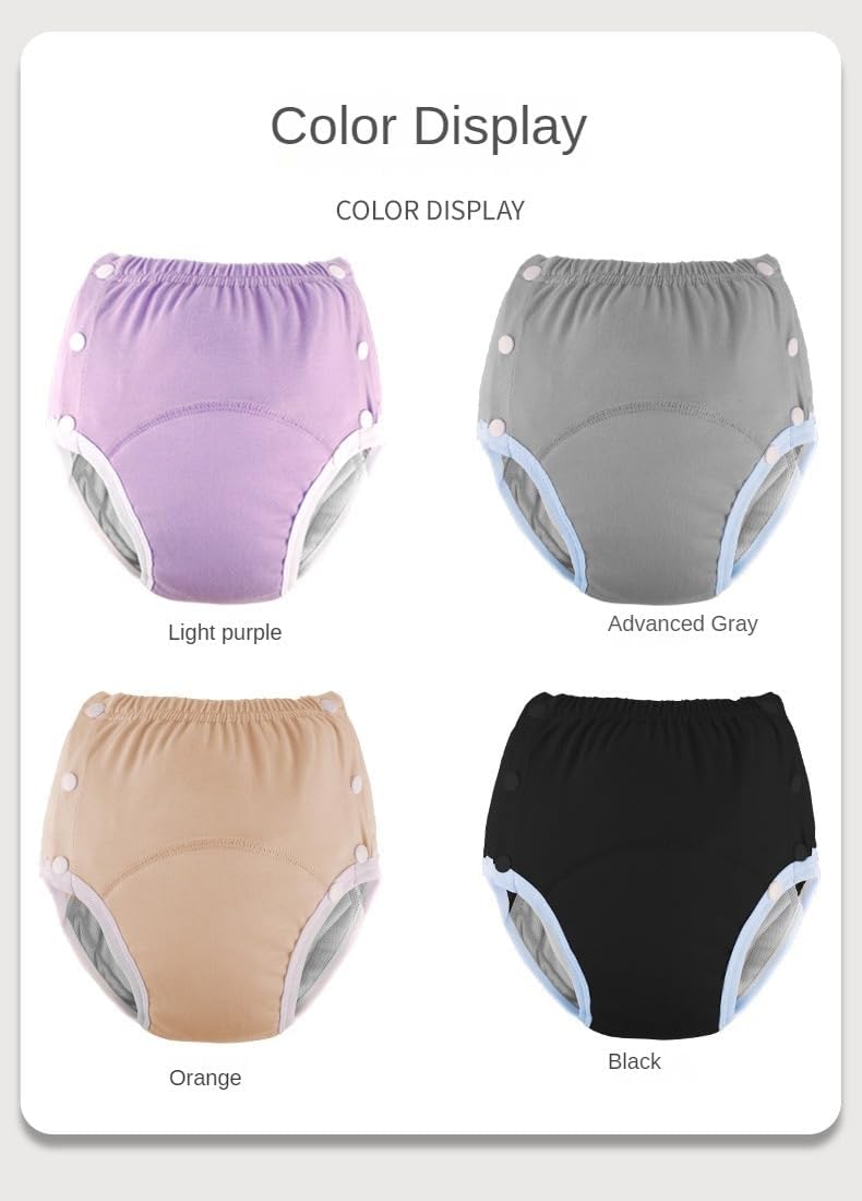 LEEMOOCARE Washable Breathable Cotton Incontinence Pants for Elderly