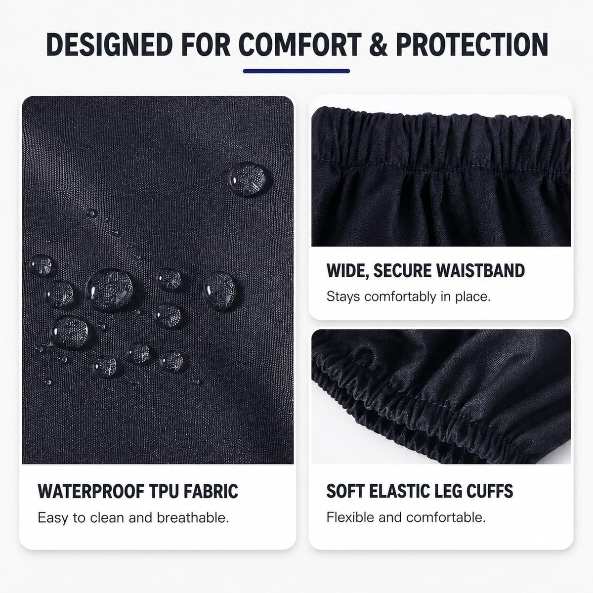 LEEMOOCARE Washable Waterproof Adult Diaper Cover Shorts