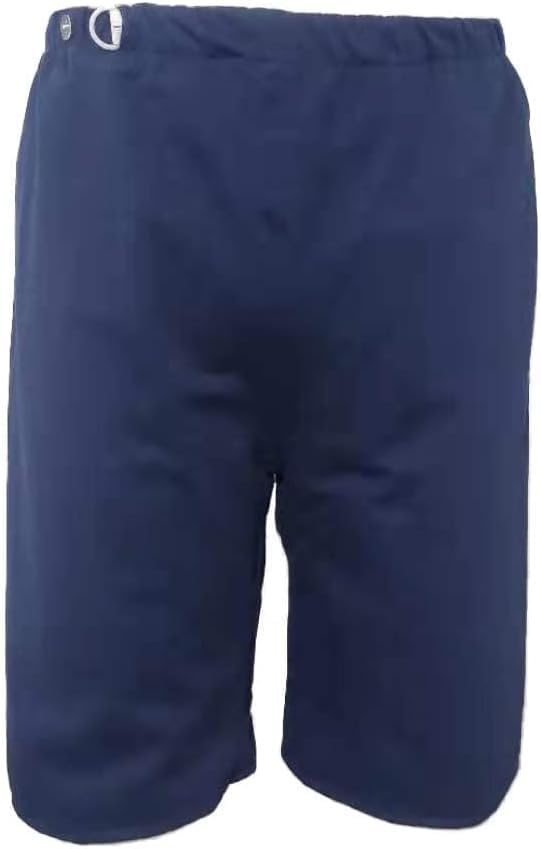 Adult Elderly Cloth Incontinence Shorts - Washable, Leak-Proof Cotton Underwear for Bedridden Care, Men, and Women (Blue,Large)
