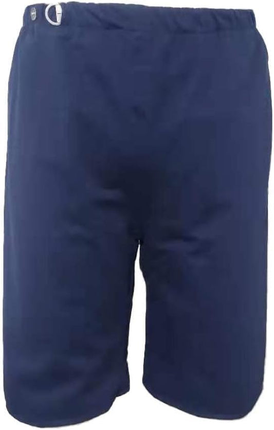 Adult Elderly Cloth Incontinence Shorts - Washable, Leak-Proof Cotton Underwear for Bedridden Care, Men, and Women (Blue,Large)